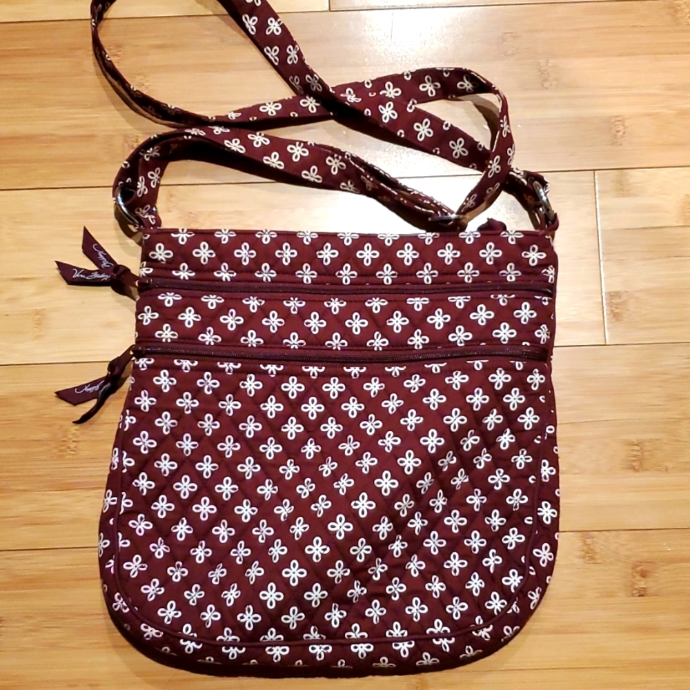 Vera Bradley Maroon Mini Concerto Crossbody Triple Zip Hipster